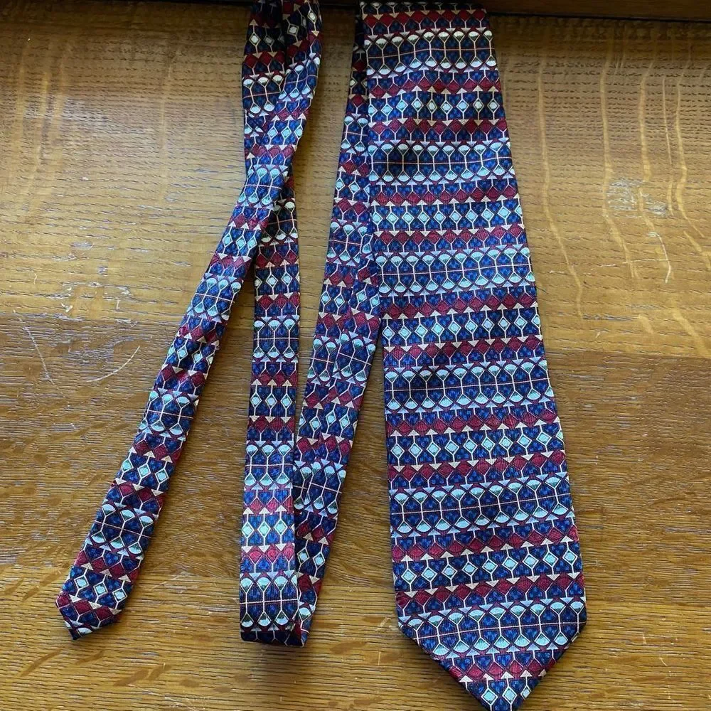J. Garcia Burgundy & Blue Necktie